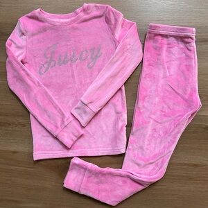 Juicy Couture Kids Pink Velvet Matching Set, Size 6y